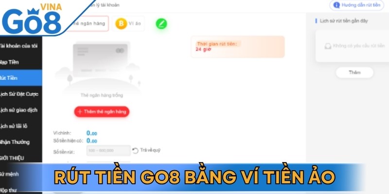 Quy trình thực hiện thao tác rút tiền Go8 chi tiết, dễ hiểu